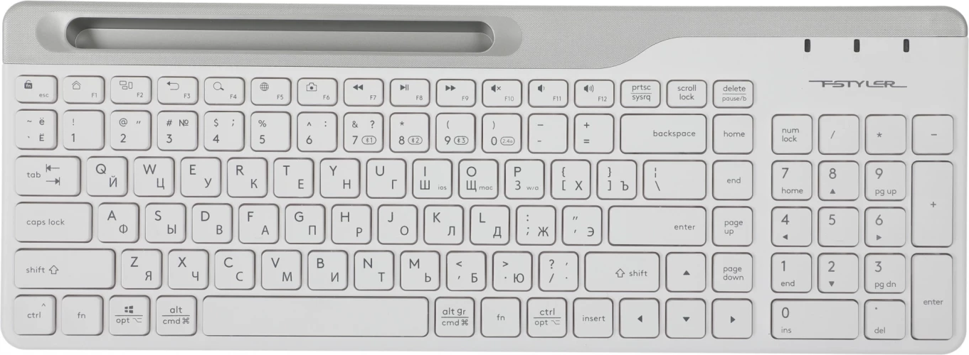Клавиатура + мышь A4Tech Fstyler FB2535C клав:белый/серый мышь:белый/серый USB беспроводная Bluetooth/Радио slim (FB2535C ICY WHITE)