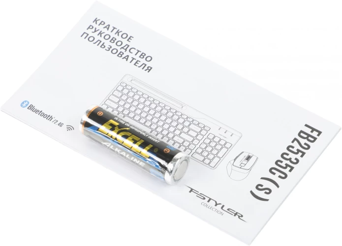 Клавиатура + мышь A4Tech Fstyler FB2535C клав:белый/серый мышь:белый/серый USB беспроводная Bluetooth/Радио slim (FB2535C ICY WHITE)