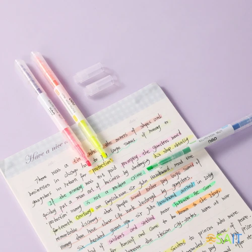 Набор текстовыделителей Deli EU736 скошенный пиш. наконечник двухсторонний 6цв. ассорти ПЭТ-бокс (6шт.)