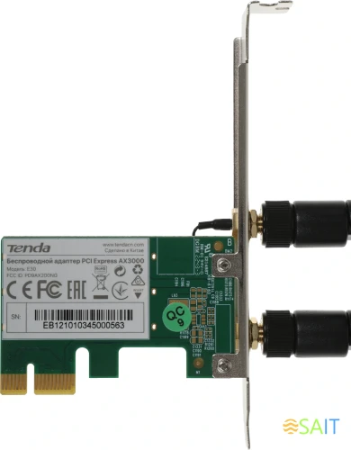 Сетевой адаптер Wi-Fi Tenda E30 AX3000 PCI Express x1 (ант.внеш.съем) 2ант.