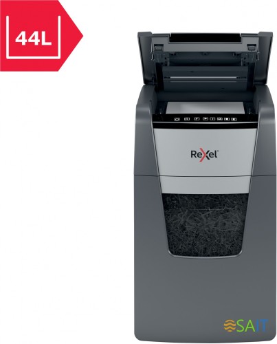 Шредер Rexel Optimum AutoFeed 130X черный с автоподачей (секр.P-4) фрагменты 130лист. 44лтр. скрепки скобы пл.карты