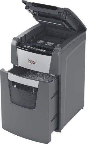 Шредер Rexel Optimum AutoFeed 130X черный с автоподачей (секр.P-4) фрагменты 130лист. 44лтр. скрепки скобы пл.карты