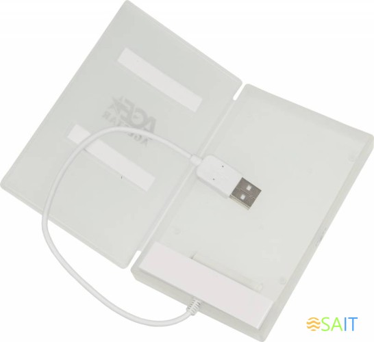 Внешний корпус для HDD/SSD AgeStar SUBCP1 SATA USB2.0 пластик белый 2.5"