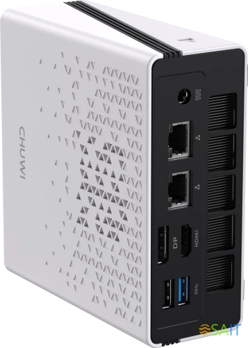 ПК Мини Chuwi UBox Ryzen 5 6600H (3.3) 16Gb SSD512Gb 660M Windows 11 Professional 2x2.5GbitEth WiFi BT 90W белый/черный