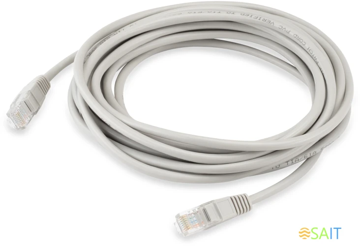 Патч-корд KingPrice KP-PC-c5e-5m-g UTP 4 пары cat.5E CCA molded 5м серый RJ-45 (m)-RJ-45 (m)