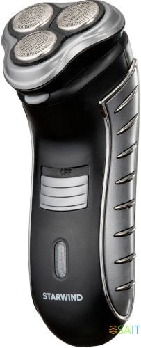 Бритва роторная Starwind SBS1501 реж.эл.:1 питан.:аккум. черный/серебристый