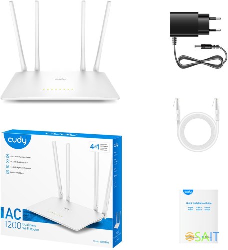 Роутер беспроводной Cudy WR1200 AC1200 10/100BASE-TX белый