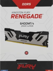 Память DDR5 24GB 6400MHz Kingston KF564C32RS-24 Fury Renegade Silver XMP RTL Gaming PC5-51200 CL32 DIMM 288-pin 1.4В с радиатором Ret