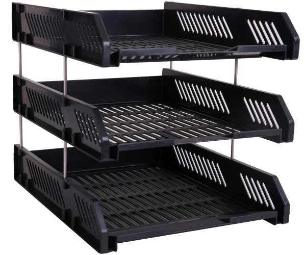 Лоток горизонтальный Deli E9209 для бумаг 268х336х118мм ассорти