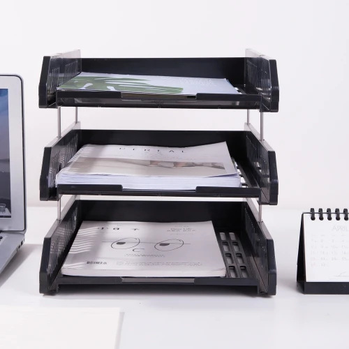 Лоток горизонтальный Deli E9209 для бумаг 268х336х118мм ассорти