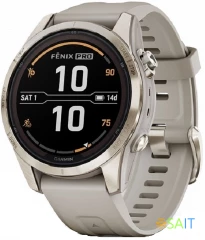 Смарт-часы Garmin Fenix 7S Pro 30.4мм 1.2" transflective корп.серебристый силикон рем.графитовый (010-02776-00)