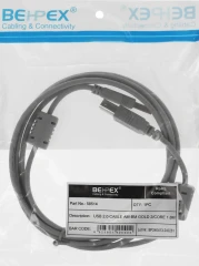 Кабель USB A(m) USB B(m) 1.8м феррит.кольца серый