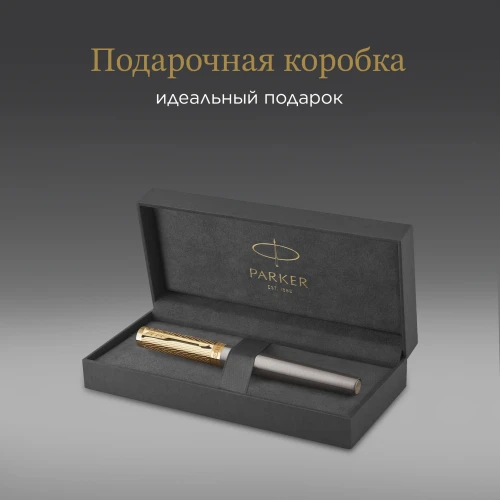 Ручка перьев. Parker Ingenuity Pioneers F571 (2200949) Arrow Grey GT F подар.кор.