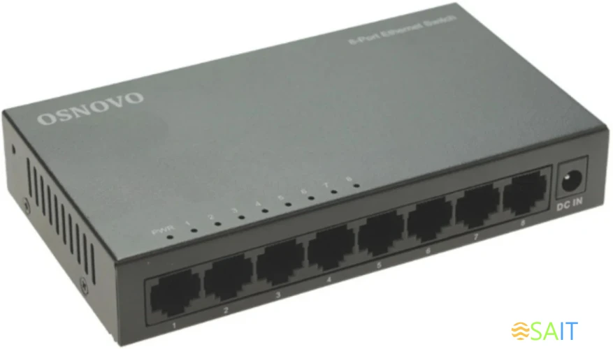 Коммутатор Osnovo SW-8F (L2) 8x100Мбит/с неуправляемый