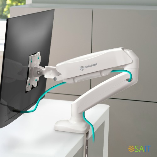 Кронштейн для мониторов Onkron G80W белый 13"-32" макс.8кг настольный поворот и наклон верт.перемещ.