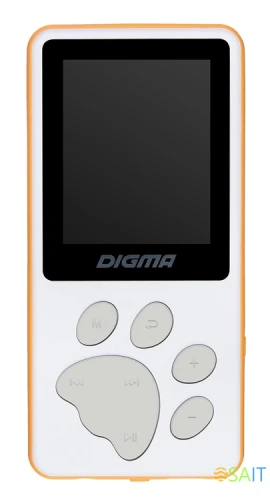 Плеер Hi-Fi Flash Digma S4 8Gb белый/оранжевый/1.8"/FM/microSDHC