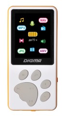 Плеер Hi-Fi Flash Digma S4 8Gb белый/оранжевый/1.8"/FM/microSDHC