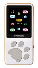 Плеер Hi-Fi Flash Digma S4 8Gb белый/оранжевый/1.8"/FM/microSDHC