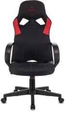 Кресло игровое Zombie RUNNER черный/красный ткань/эко.кожа крестов. пластик