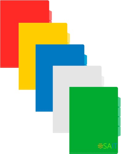 Папка-уголок Бюрократ -E356 3 уровн. A4 пластик 0.15мм ассорти