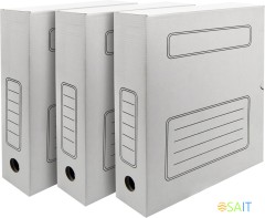 Короб архивный Silwerhof микрогофрокартон корешок 75мм A4 белый (упак.:3шт)