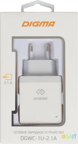 Сетевое зар./устр. Digma DGWC-1U-2.1A-WG 10.5W 2.1A USB универсальное белый