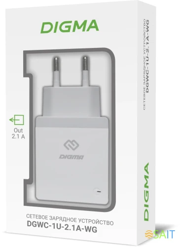 Сетевое зар./устр. Digma DGWC-1U-2.1A-WG 10.5W 2.1A USB универсальное белый