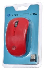 Мышь Оклик 525MW черный/красный оптическая 1000dpi беспров. USB для ноутбука 3but (1090720)