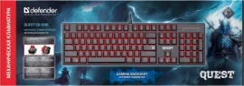 Клавиатура Defender Gk-596 механическая черный USB for gamer LED (45596) кабель 1.5м