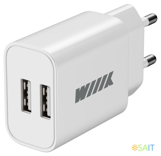 Сетевое зар./устр. Wiiix UNN-1-2-01 2.4A 2xUSB универсальное белый