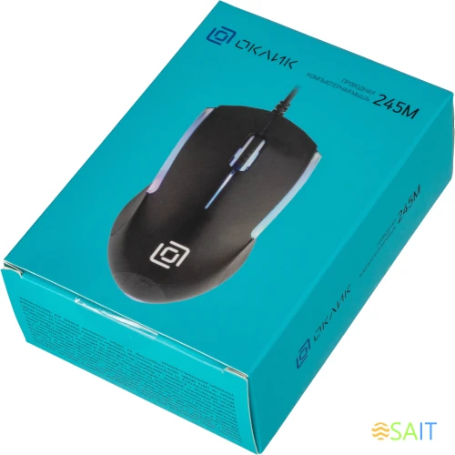 Мышь Оклик 245M черный оптическая 1000dpi USB 3but (471479)