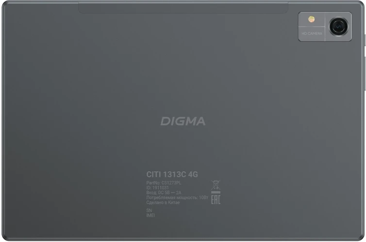 Планшет Digma CITI 1313C 4G SC9863A1 (1.6) 8C RAM3Gb ROM32Gb 10.1" IPS 1280x800 4G Android 13 темно-серый 5Mpix 2Mpix BT WiFi microSD 128Gb 6000mAh 255hrs
