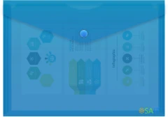 Конверт на кнопке Бюрократ -PK804A5BLU A5 пластик 0.18мм синий