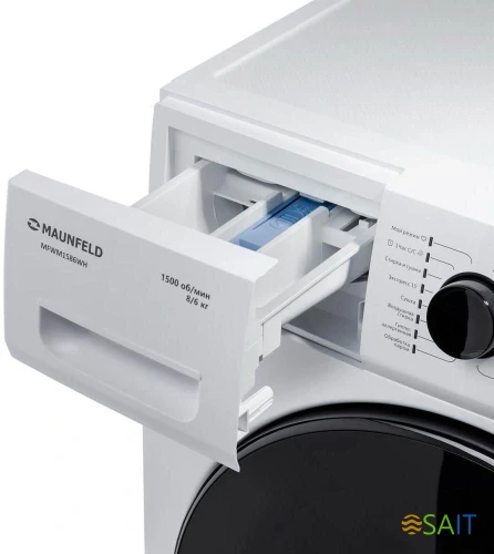 Стиральная машина Maunfeld MFWM1586WH класс: A загр.фронтальная макс.:8кг (с сушкой) белый инвертор