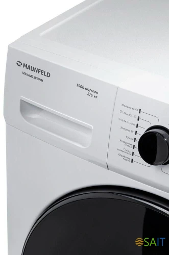 Стиральная машина Maunfeld MFWM1586WH класс: A загр.фронтальная макс.:8кг (с сушкой) белый инвертор
