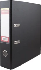 Папка-регистратор Silwerhof A4 75мм ПВХ/бумага черный мет.окант. сборная (упак.:2шт)