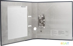 Папка-регистратор Silwerhof A4 75мм ПВХ/бумага черный мет.окант. сборная (упак.:2шт)