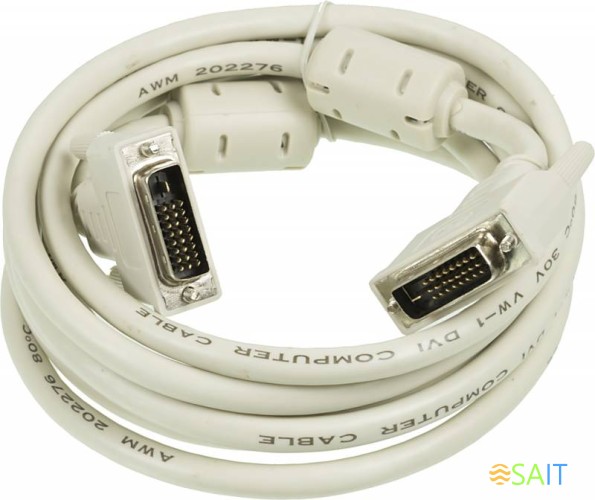 Кабель Ningbo DVI-D Dual Link (m) DVI-D Dual Link (m) 3м (RD-DVI-3-BR) феррит.кольца серый (блистер)