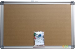 Доска пробковая Buro 60x90см алюминиевая рама