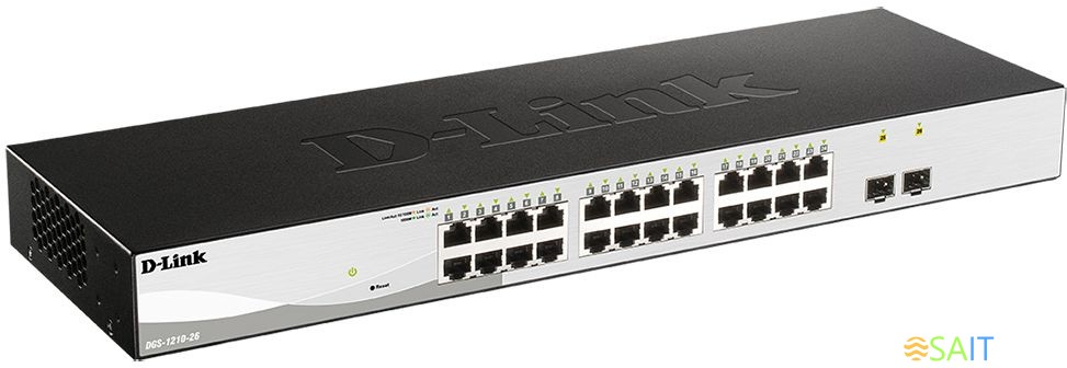 Коммутатор D-Link DGS-1210-26/F (L2) 24x1Гбит/с 2SFP управляемый