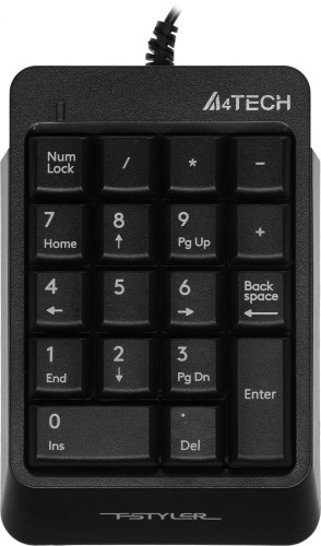 Числовой блок A4Tech FK13P черный USB slim для ноутбука (FK13P BLACK) кабель 1.5м
