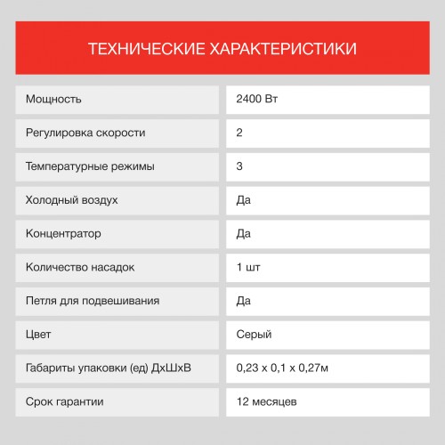 Фен Starwind SHP6105 2400Вт синий