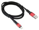 Кабель Digma LIGHT-1.2M-FLAT-BLK USB (m)-Lightning (m) 1.2м черный/красный плоский