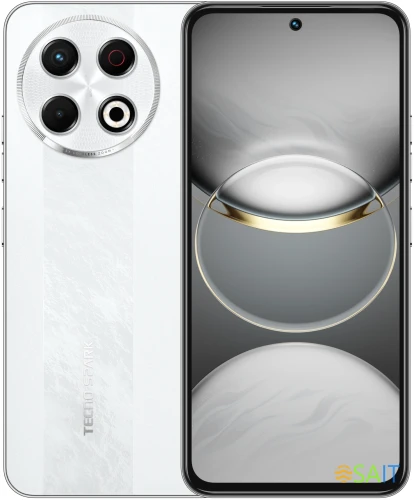 Смартфон Tecno Spark 30 Pro 128Gb 8Gb белый моноблок 3G 4G 2Sim 6.78" 1080x2436 Android 14 108Mpix 802.11 a/b/g/n/ac NFC GPS GSM900/1800 Protect FM microSD max1024Gb