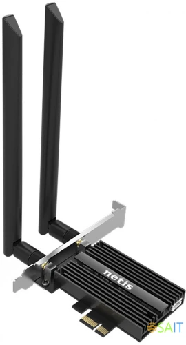 Сетевой адаптер Wi-Fi + Bluetooth Netis F1 AX3000 PCI Express (ант.внеш.съем) 2ант.