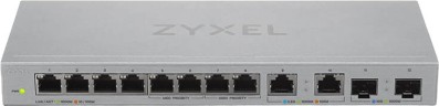 Коммутатор Zyxel XGS1010-12-ZZ0102F (L2) 8x1Гбит/с 2x2.5Гбит/с 2SFP+ неуправляемый