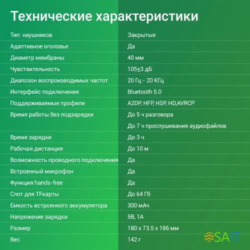 Гарнитура накладные Digma BT-15 черный/голубой беспроводные bluetooth оголовье (BT-15BLB)