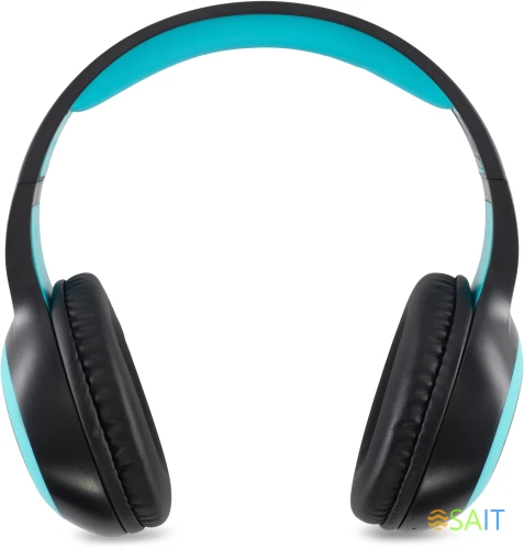 Гарнитура накладные Digma BT-15 черный/голубой беспроводные bluetooth оголовье (BT-15BLB)