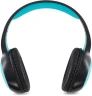 Гарнитура накладные Digma BT-15 черный/голубой беспроводные bluetooth оголовье (BT-15BLB)