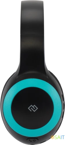 Гарнитура накладные Digma BT-15 черный/голубой беспроводные bluetooth оголовье (BT-15BLB)